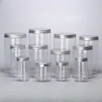10pcs Aluminum Silver Lid Sealed Jar Food Grade Transparent PET Empty Plastic Bottle Snack Candy Biscuit Storage Packing Bucket 2