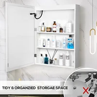 VOWNER Bathroom Medicine Cabinet with LED Lights and Mirror,  with Adjustable Shelf, Defogger, Memory 3-Color Mode, Dimmer 6