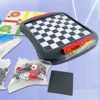 Multifunctional 6-in-1 Family Board Game Collection - Chess, Backgammon, Chinese Checkers, Ludo, Snakes & Ladders, Checkers 3