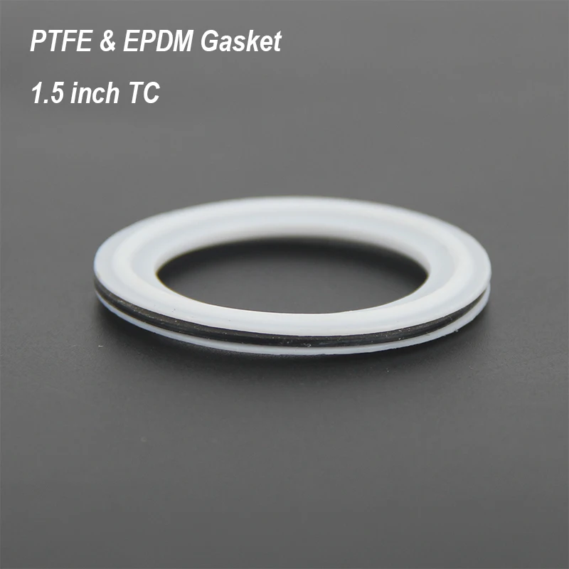 1.5 Inch Tri Clover Envelope Gasket PTFE with EPDM Liner Tri Clamp Sandwich PTFE/EPDM Gasket