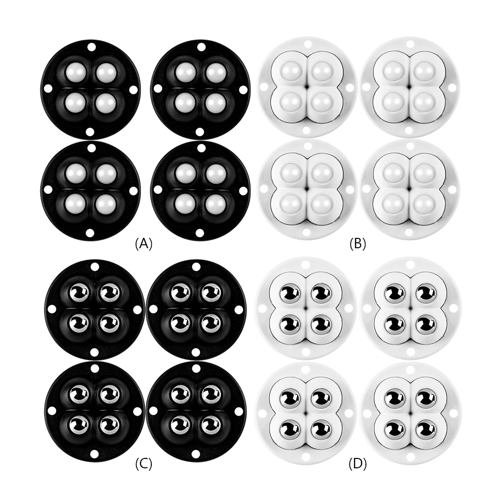 Self Adhesive 4pcs Swivel Caster Wheels 360 Degree Free Rotation Universal Pulley Rotating Wheels Houdehold for Trash Can Bottom