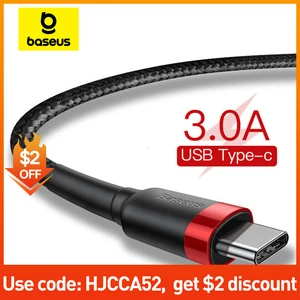 USB Type C кабель Baseus, зарядный кабель для Samsung S10 S9, Huawei P30, Xiaomi, быстрая зарядка 3.0