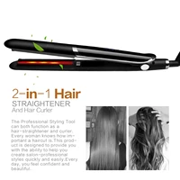 Infrared Straight Tourmaline Coating Or Ceramic Lcd Display Negative Ion Flat Iron Fast Straightening Hair Curler Flat Irons 2