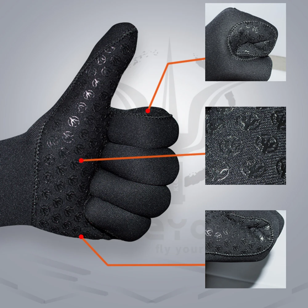 New 3MM Neoprene Diving Gloves Non-Slip Stab-Resistant Wear-Resistant Diving Gloves Warm and Cold Underwater Hunting Gloves 5