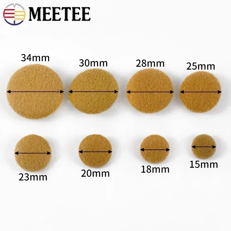 Meetee 50Pcs 15-38mm High-grade Cashmere Covered Buttons Windbreaker Coat Button DIY Sewing Clothing Scrapbooking Accessories 3