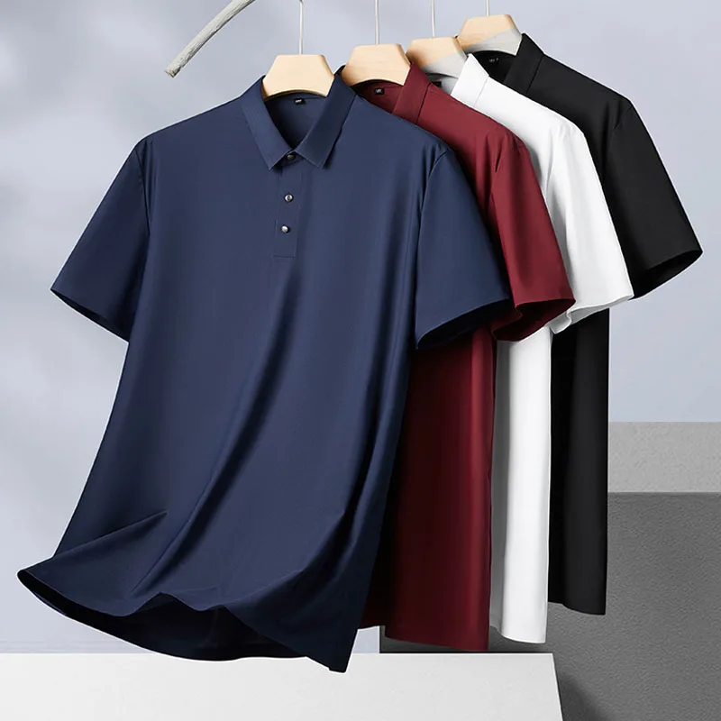 

Летняя мужская футболка-поло размера плюс 155 кг, свободная Тонкая Повседневная футболка с обхватом груди 149 см