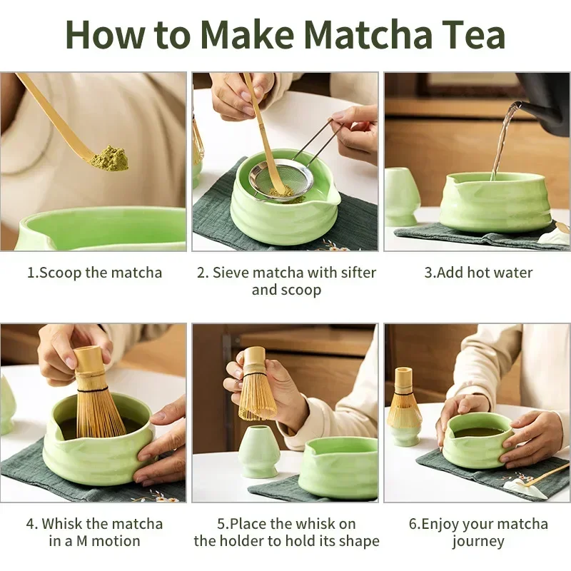 Japanese Matcha Teaware Set Safe Bamboo Whisk Teaspoon Ceramic Bowl Tea Sets Traditional DIY Matcha Tea-making Tools Accessories matcha tea set,matcha tea tools,tea set