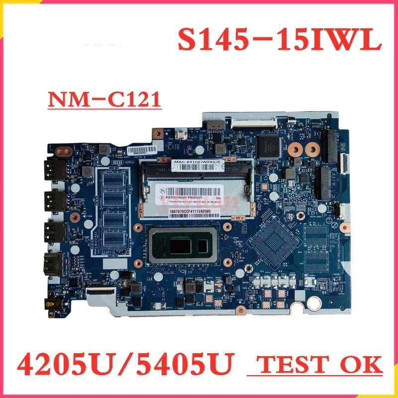 

NM-C121 For Ideapad S145-15IWL V15-IWL Laptop Motherboard 5020S41743 5B20S41746 With 4205U i3 i5 i7 8th Gen CPU 4G RAM
