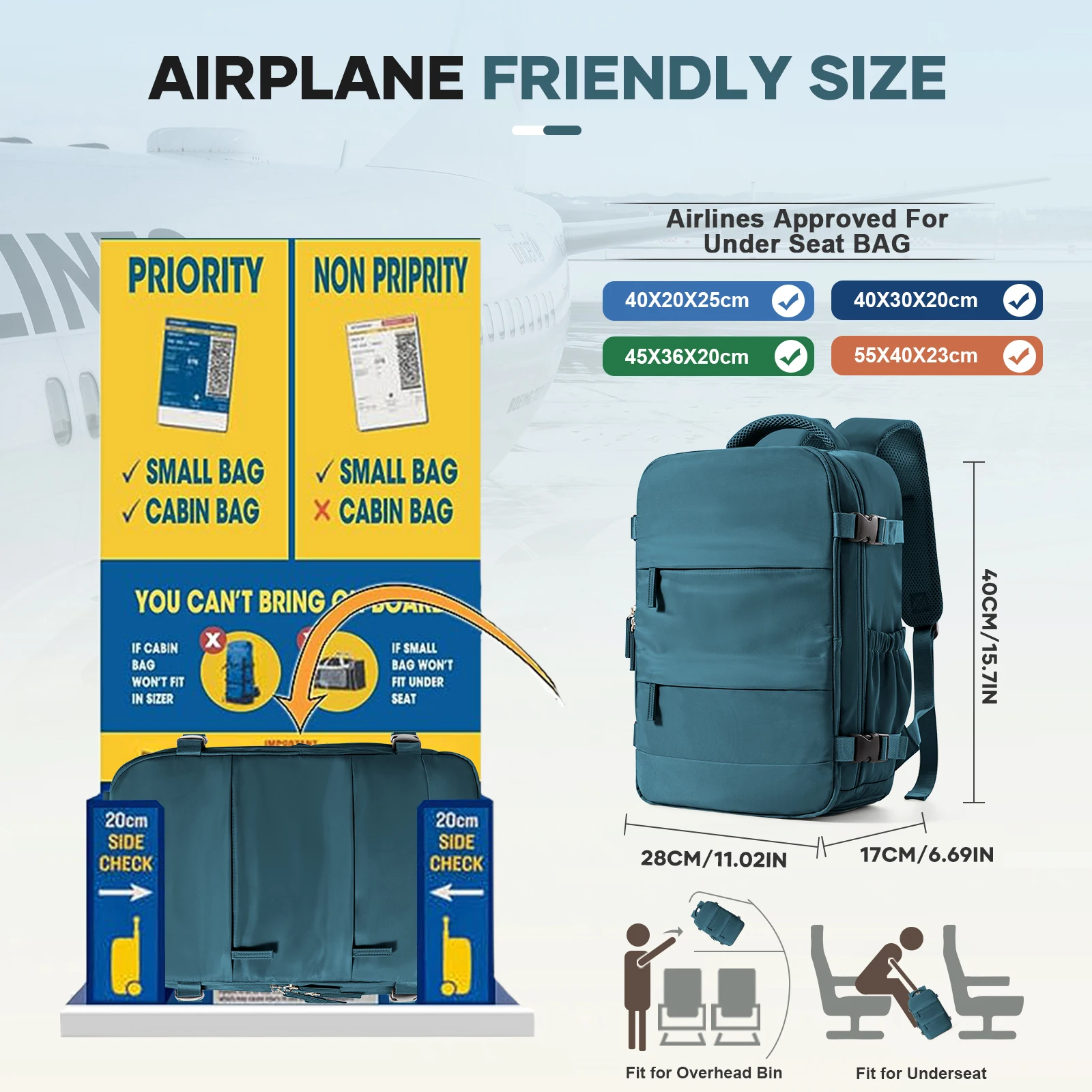 Vacuum Bags for Clothes, Ryanair 40x20x25 Travel Backpack Vacuum Storage Bags Suitcase Organizer Bag Carry on Luggage Backpack