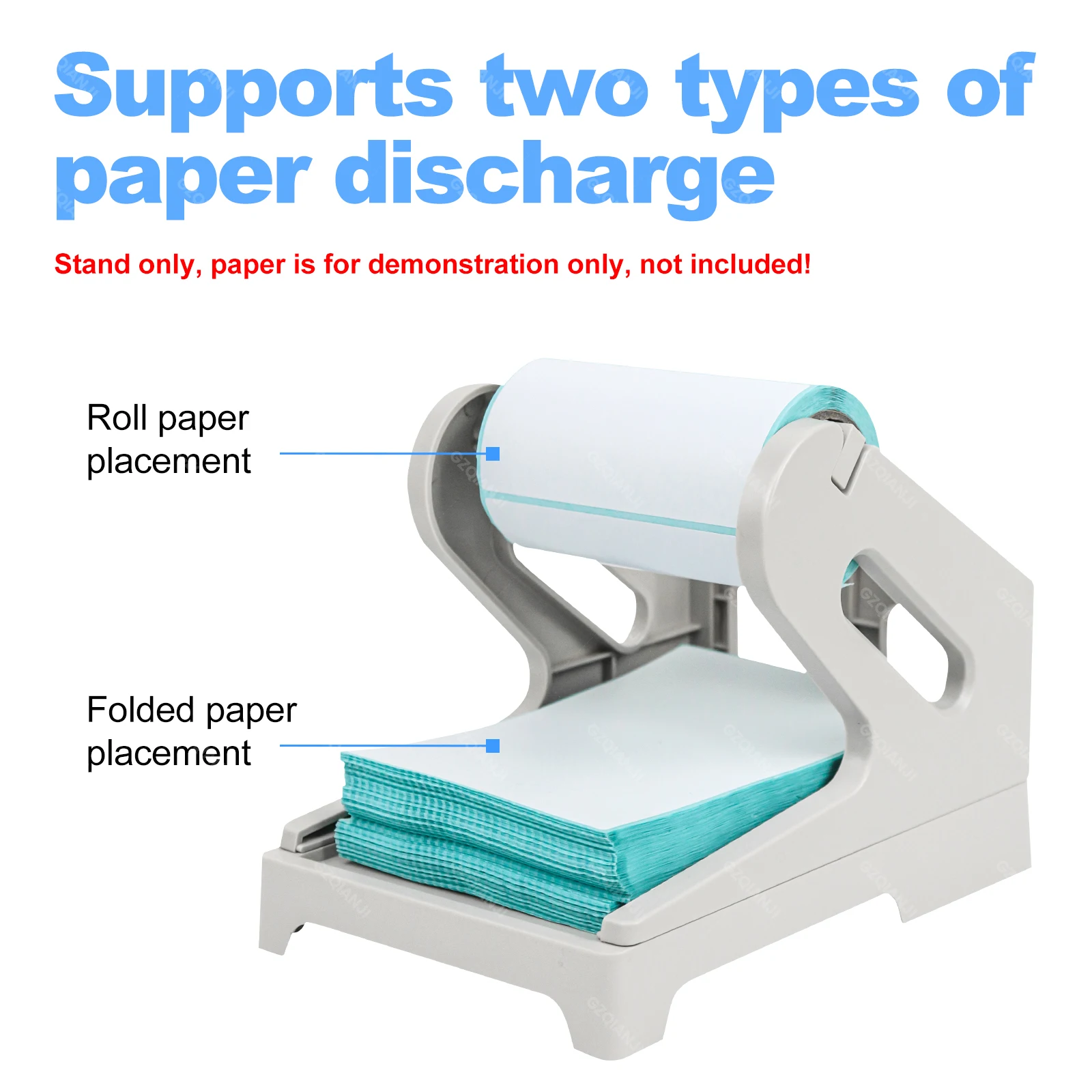 Label Holder 4x6 Desktop Printer Accessory Supplies Shipping Label Stand for Rolls and Folded Labels 2 in 1 Dispenser Detachable