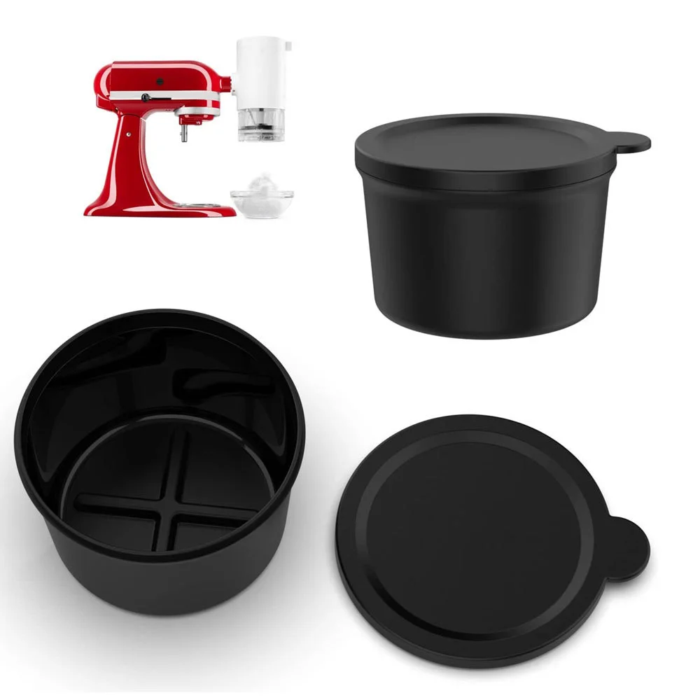 4pc Replacement Silicone Ice Mold And Lid Compatible For KitchenAid Ice Shaver Molds Shaver Cups Snow Cone Shave Stand Mixer