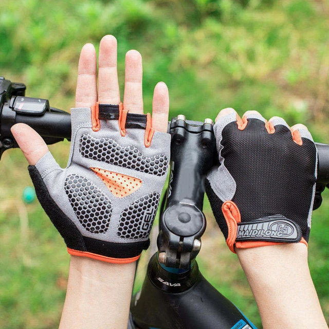 LED Flashlight Catch Fishing Gloves for Men Breathable Half Finger Summer  Fingerless MTB Mountain Cycling Bicycle Gloves Black