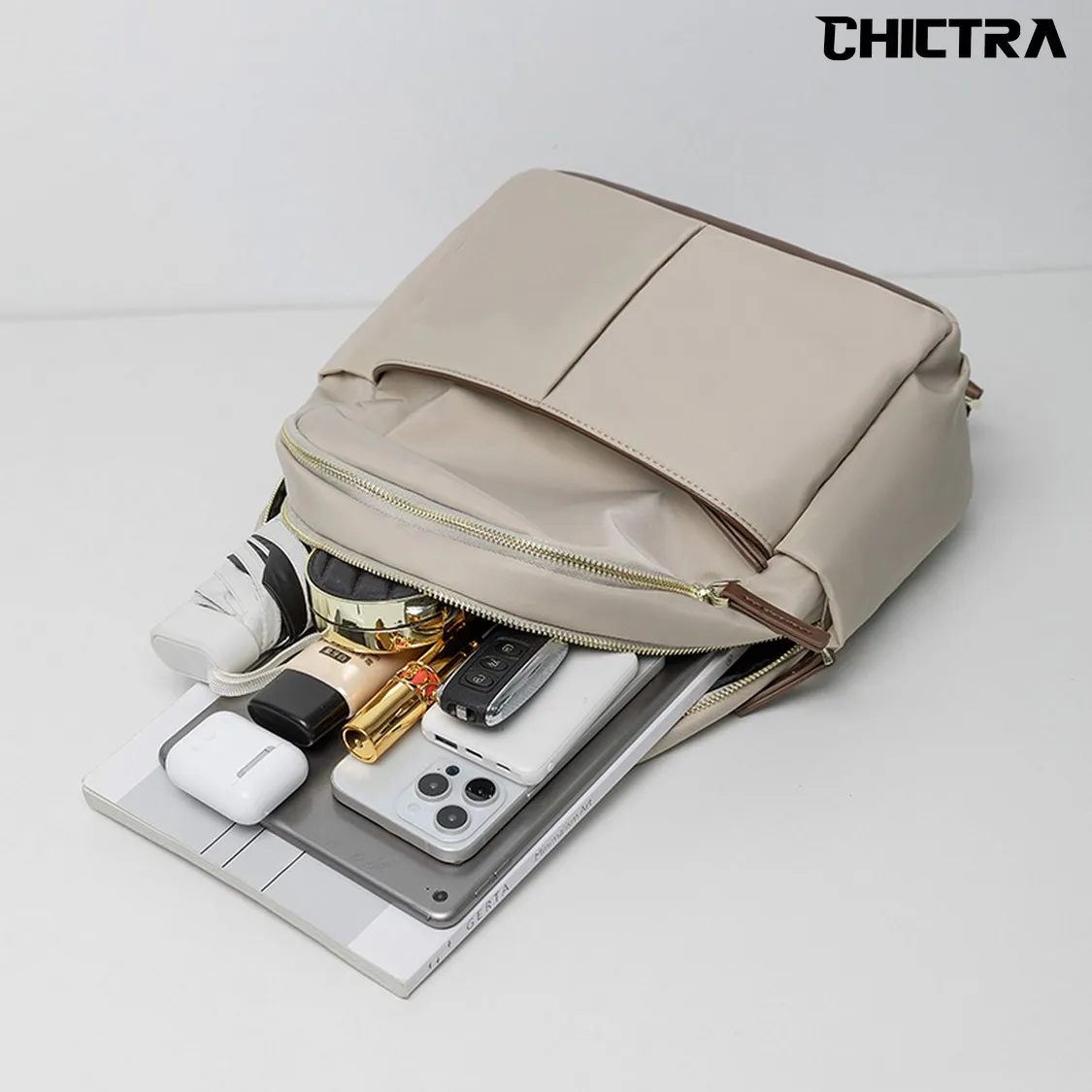 CHICTRA Borse zaino alla moda per donna Borse per libri da ragazza leggere stile casual Semplicità Borsa da viaggio portatile in tinta unita - immagine 3