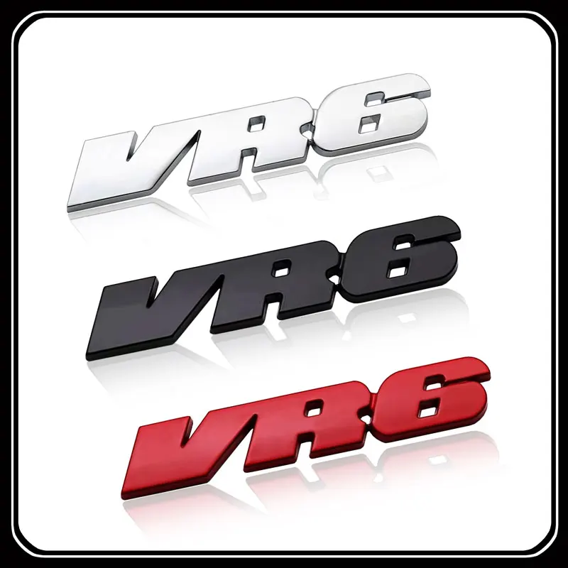 VR6 스타일링 자동차 3D 금속 스티커 자동차 테일 배지 데칼, 폭스 바겐 사지타르 폴로 골프 5 6 7 파사트 R36 R32 CC