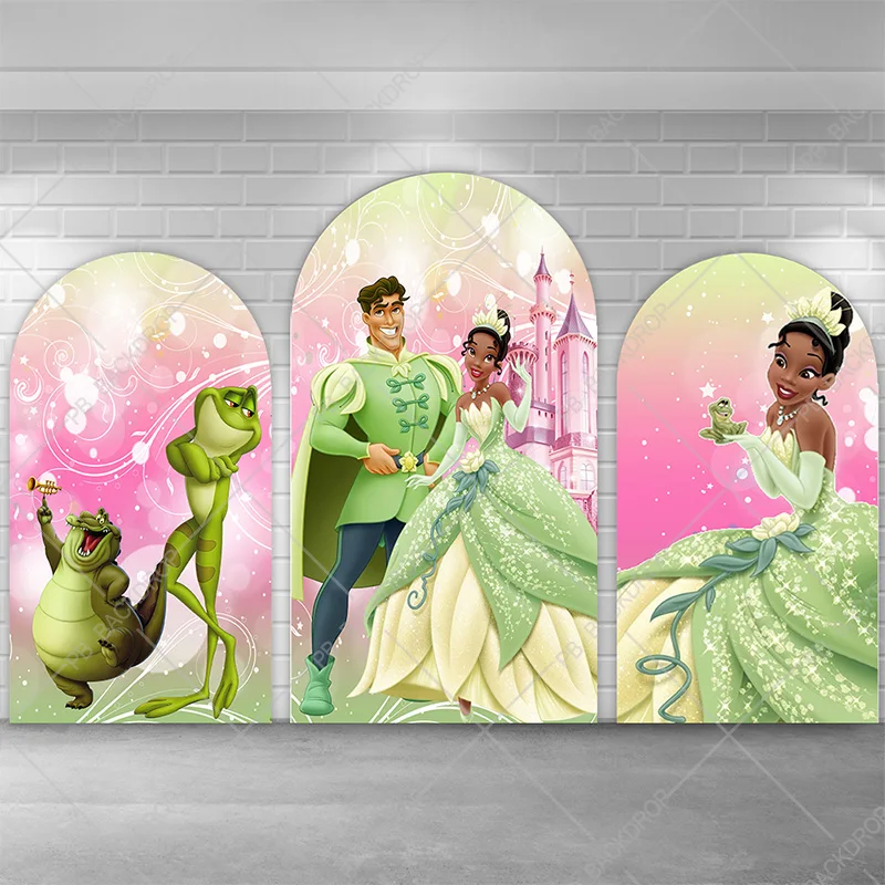 PrincessTianaandtheFrogArchBackdropHappyBirthdayforKids