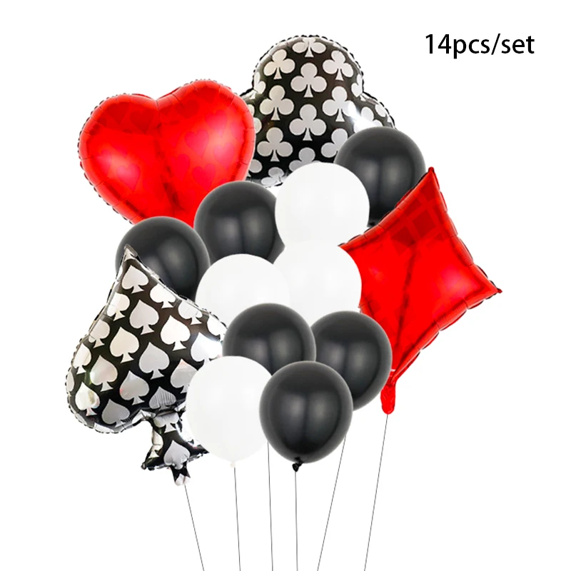 Gleemix 20 Stück Casino Luftballons - Poker Karten Deko Für Geburtstag & Mottopartys