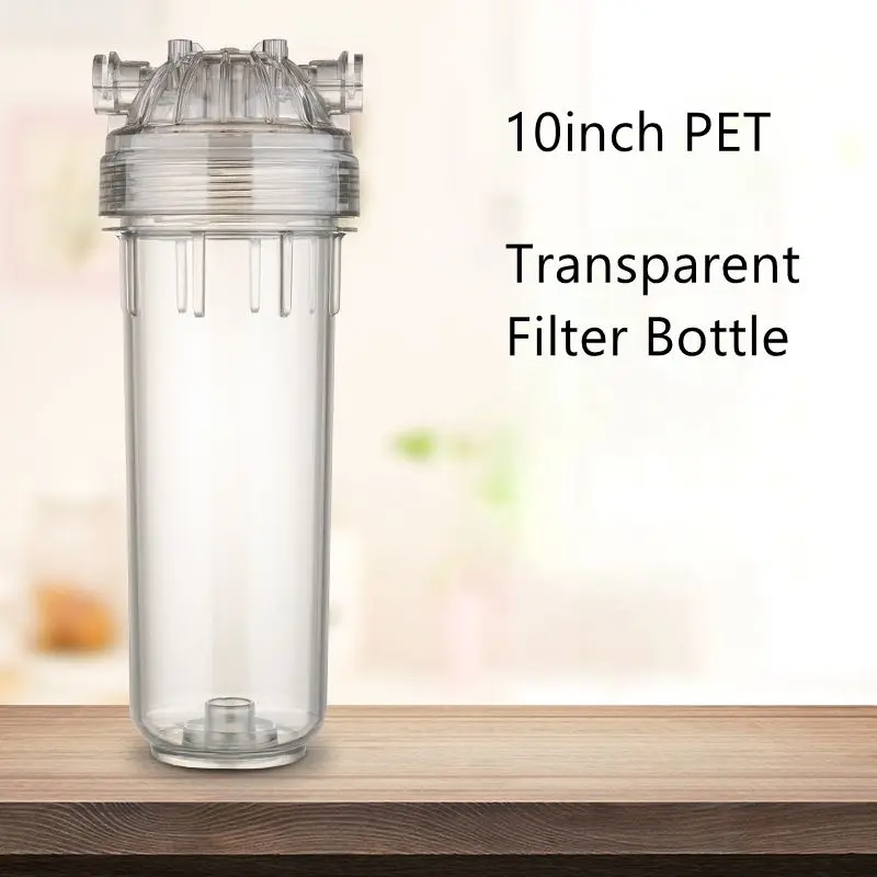 1pc 10inch PET Transparent Filter Bottle Household Water Purifier Accessories Water Purifier Front Filter Shell 1/4"1/2"