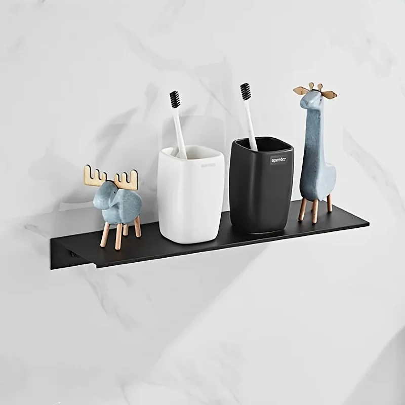 Floating Bathroom Shelves Without Drilling Storage Wall Rack Home Organizer Ledge Hardwares Cabinet Kitchen Accessories Toilet 6