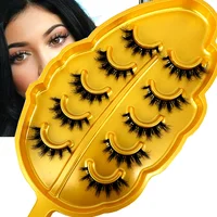 NOUVEAU Lot de 5 paires de faux cils effet œil de chat/renard, cils dramatiques 6D super volumineux et légers en faux vison pour extension de maquillage 3