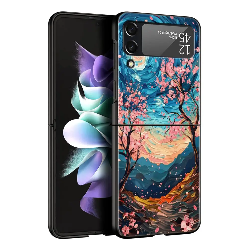 Van Gogh Sunflowers & Starry Night Folding Phone Hard Cover Case