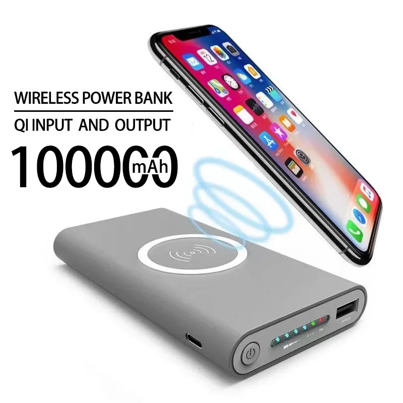 

Free Shipping Wireless Power Bank Fast Charging 100000mAh Portable LED Display External Battery Pack for HTC PowerBank