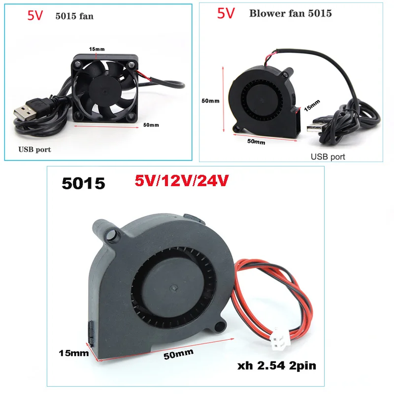 DC 5015 5V 5volt USB 5cm 50MM Blower fan CPU Cooler Cooling Fan for 3D Printer 50x50x15mm sleeve bearing Fans for Small Extruder