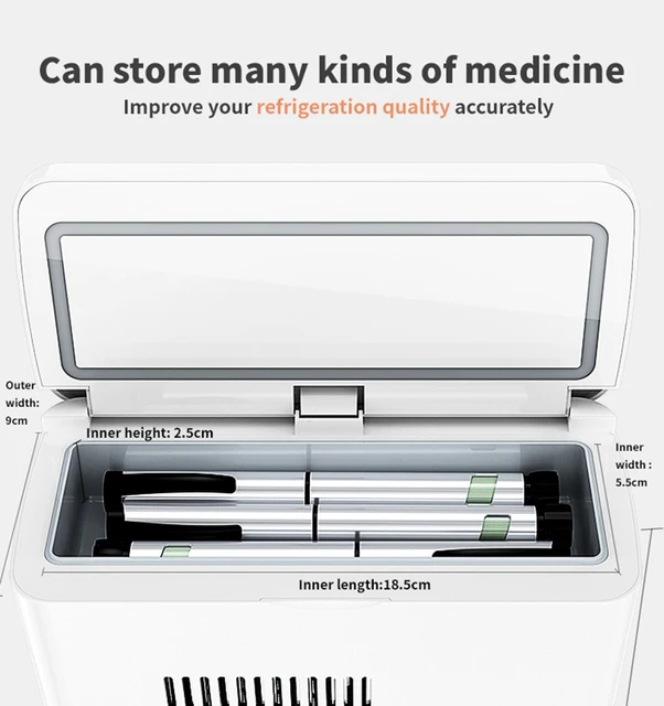  WYMESW Nevera portátil de insulina, caja refrigerada de  medicina, carga inteligente, refrigerador de insulina, pantalla LCD, mini  funda refrigeradora de insulina para viaje en coche : Salud y Hogar