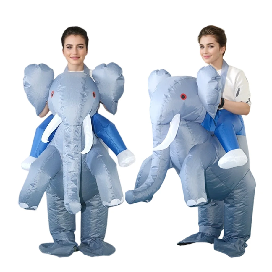 

Надувной костюм слона в виде мультяшных животных на Хэллоуин, Рождество, Новый Год, карнавал, яркий маскарад, косплей, надувной костюм