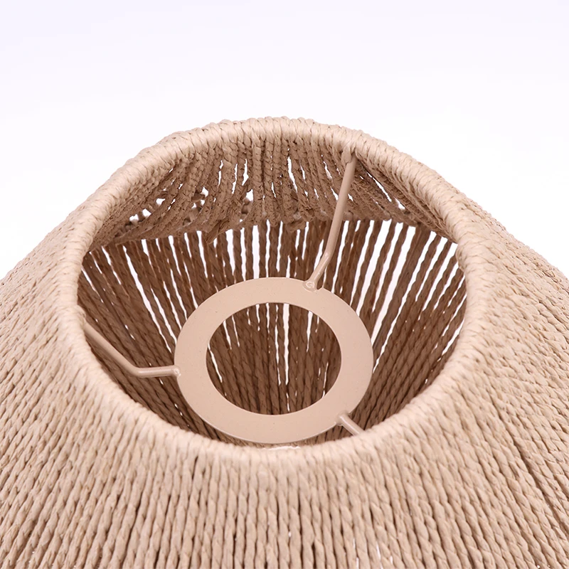 Straw Woven Lampshade Hanging Lamp Cover Rustic Lamp Shade for Home Hotel Restaurant