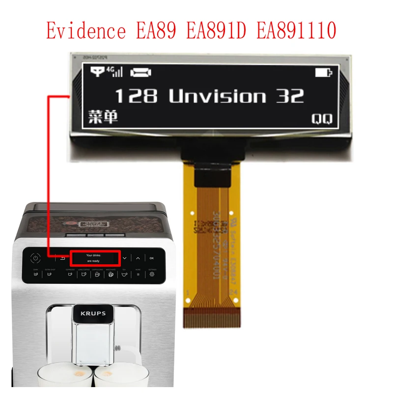 Display Lcd Oled para Máquina de Café Peças e Acessórios Krups Ea89 Ea891d Ea891110 Novo