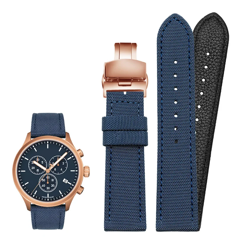 Universal Nylon Canvas Watch Band Bracelet, Men's & Women's Sports Accessory in Multiple Sizes (18mm-24mm)