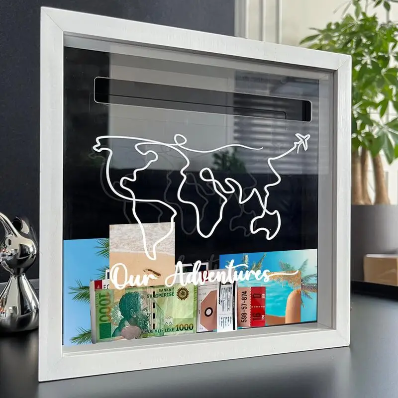 

Adventure Archive Box Memory Display Case Adventure Archive Shadow Box Ticket Collection Case For Travel Photos Movie Tickets