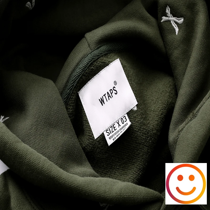 WTAPS Embroidery Bone Hooded Hoodies Men Women High Quality Black Greengray Fleece Drawstring Pullovers Cap Sweatshirts