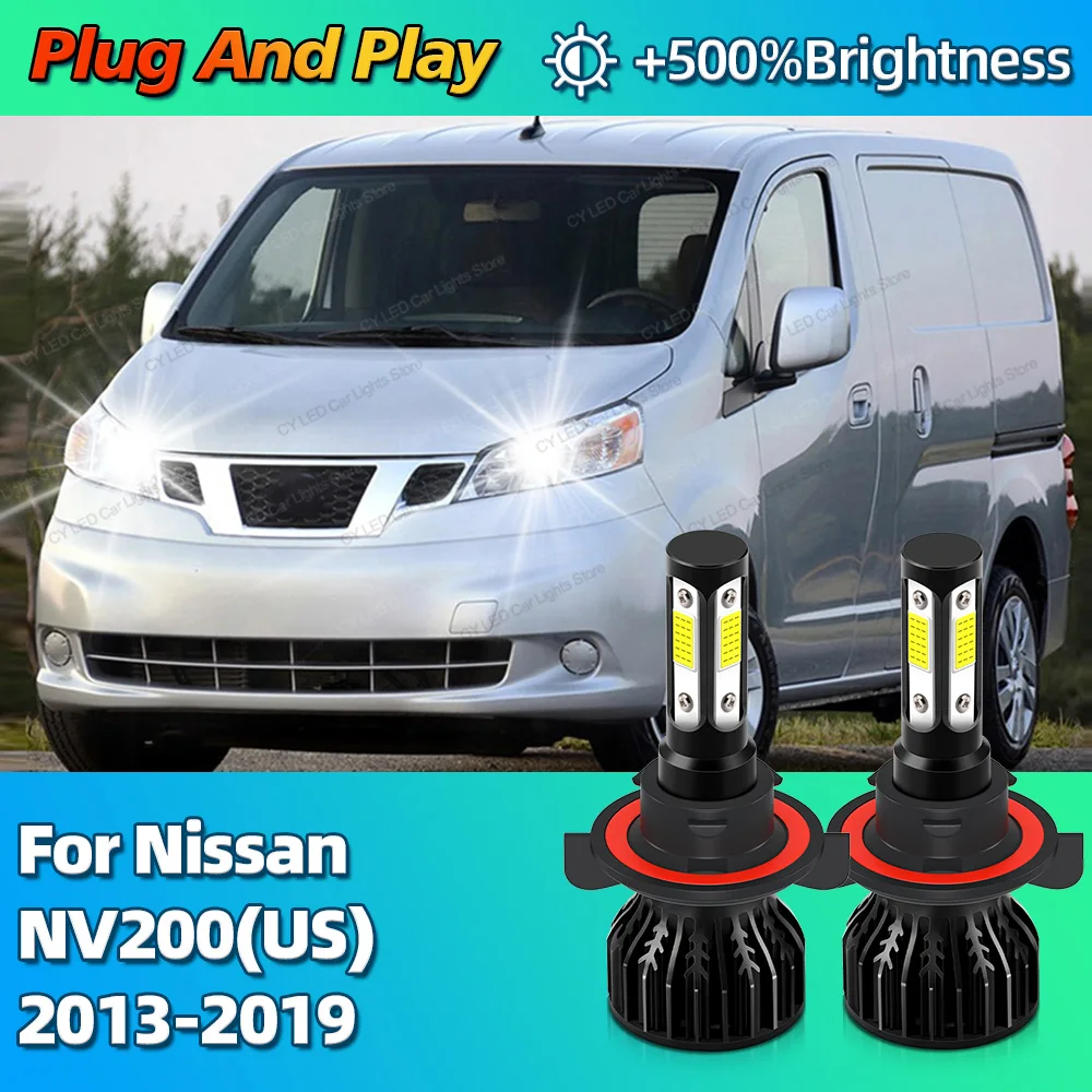 2Pcs Turbo 30000Lm Car Headlight LED Bulbs CANBUS Lights H13 9008 For Nissan NV200(US) 2013 2014 2015