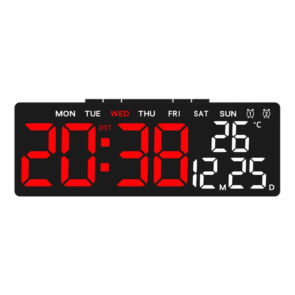 LED Digital Clock with Dual Alarms and Adjustable Brightness