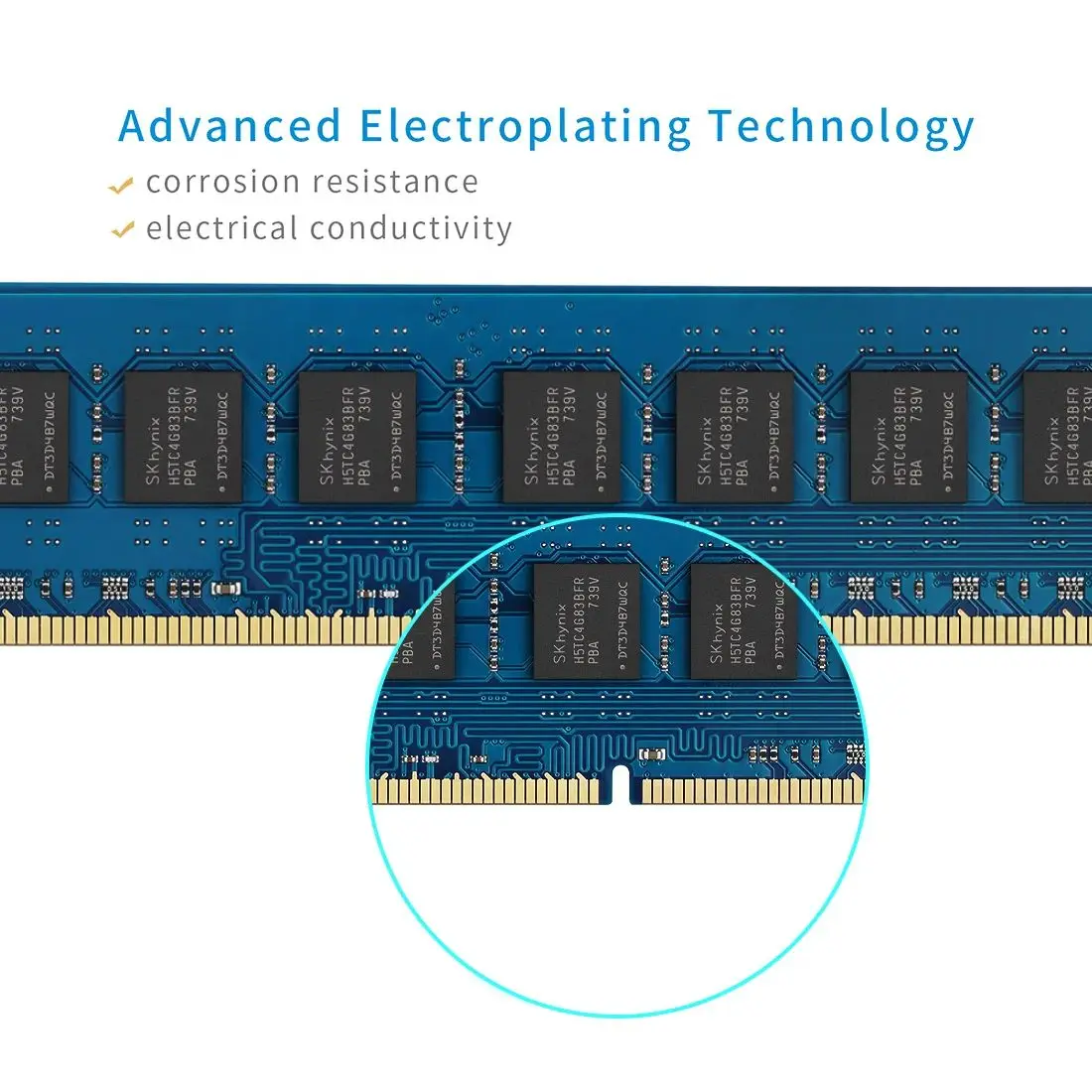 TECMIYO DDR3 DDR3L 4GB 8GB 1600MHz  DIMM Desktop Memory RAM 1.35V/1.5V PC3/PC3L-12800U  PC3-10600U PC3-8500U Non-ECC -1PC Blue