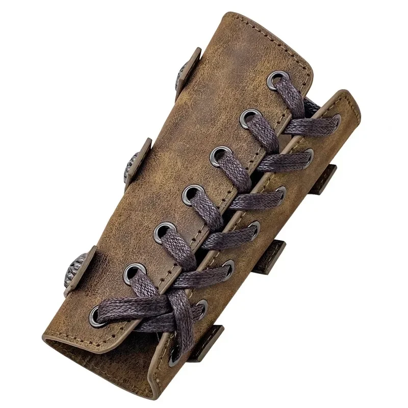 Medieval Bracer Vikings Costume Halloween Accessory Armor Adult Wrist Archer Gauntlet Larp Knight Leather Bracelet for Men