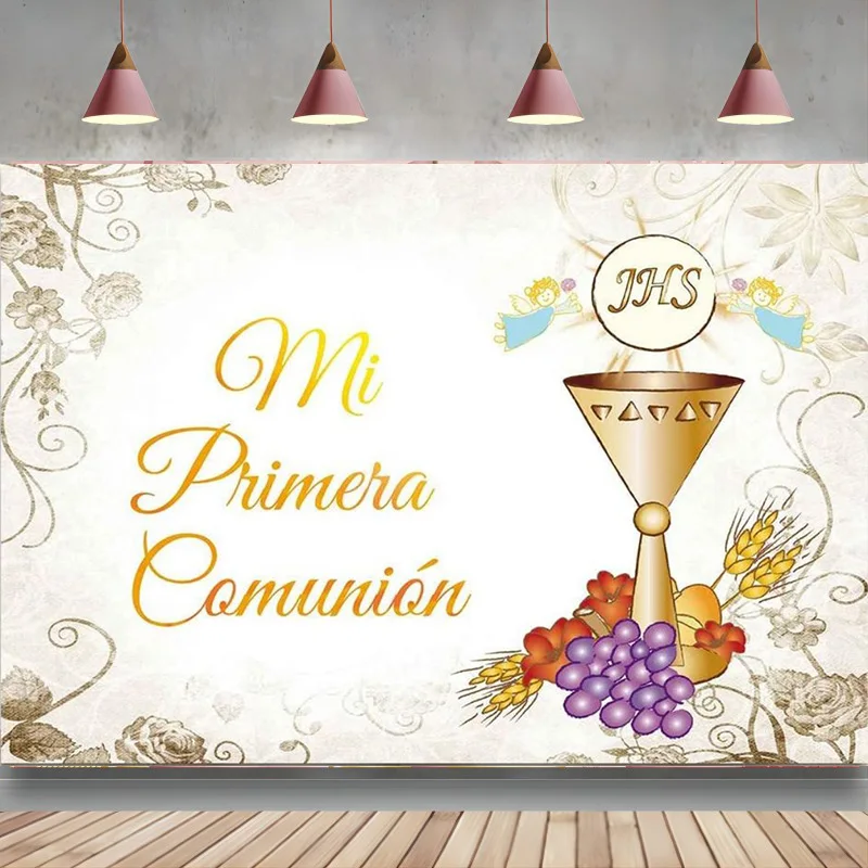 Mi Primera Comunion Sfondo Battesimo Dio Benedica Battesimo Fotografia Sfondo Prima Comunione Decorazione Festa Forniture