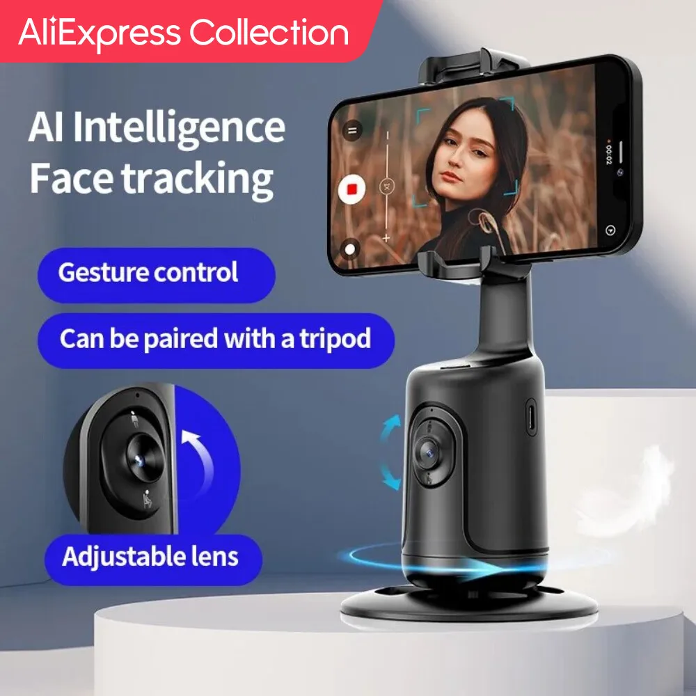 AliExpress Collection Intellig Ai New Mini Selfie Stick Automatic Tracking Shooting 360 Degree Rotation Intelligent Follow Live