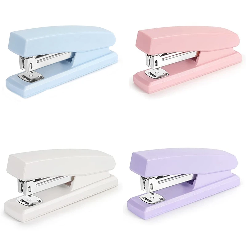 1 Piece Office Stapler For Desk Portable Durable Staplers Office Supplies (Pink)