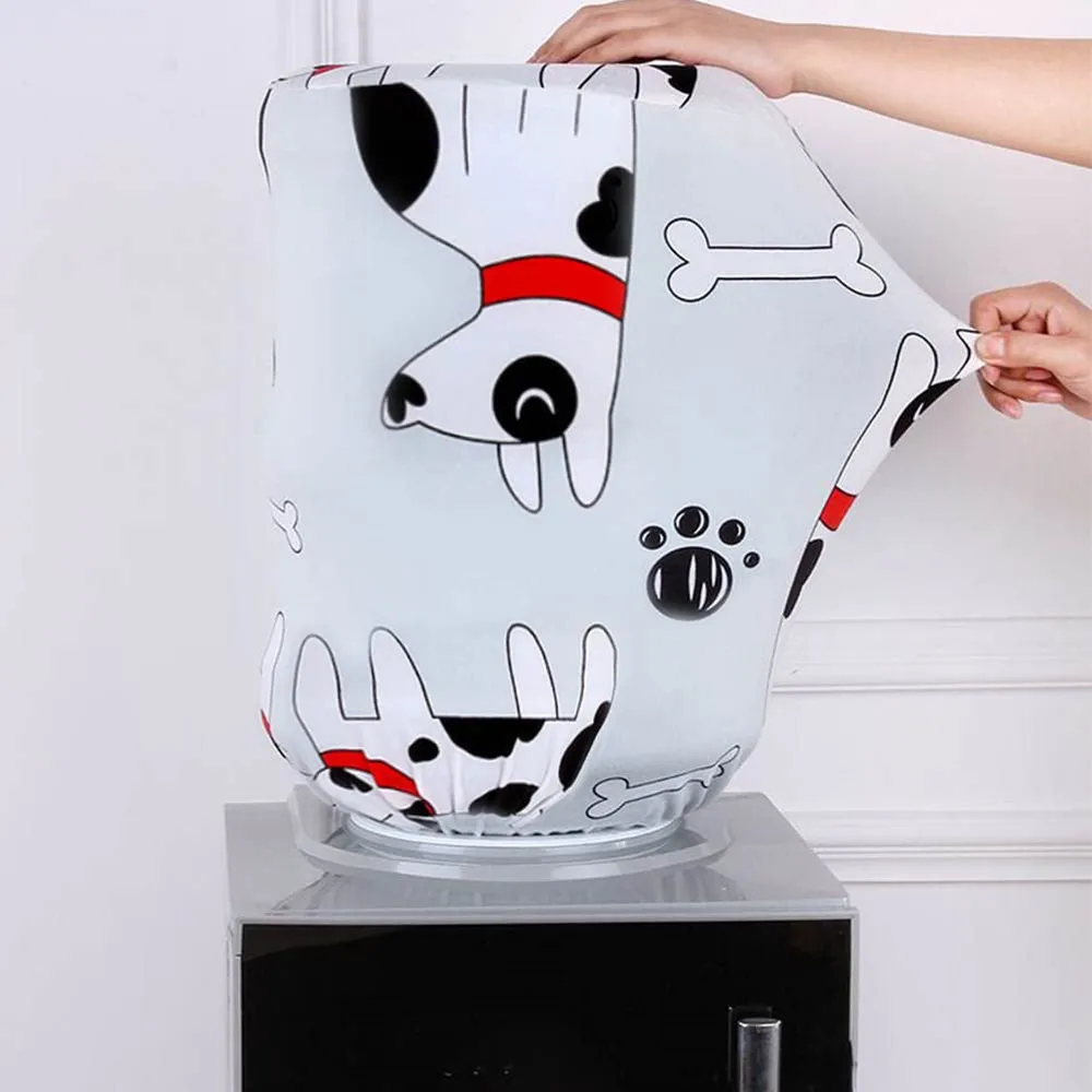 1 PCS Printed Water Dispenser Barrel Dust Cover Cloth Stretchy Fabric Reusable Household Bucket Cover Protector