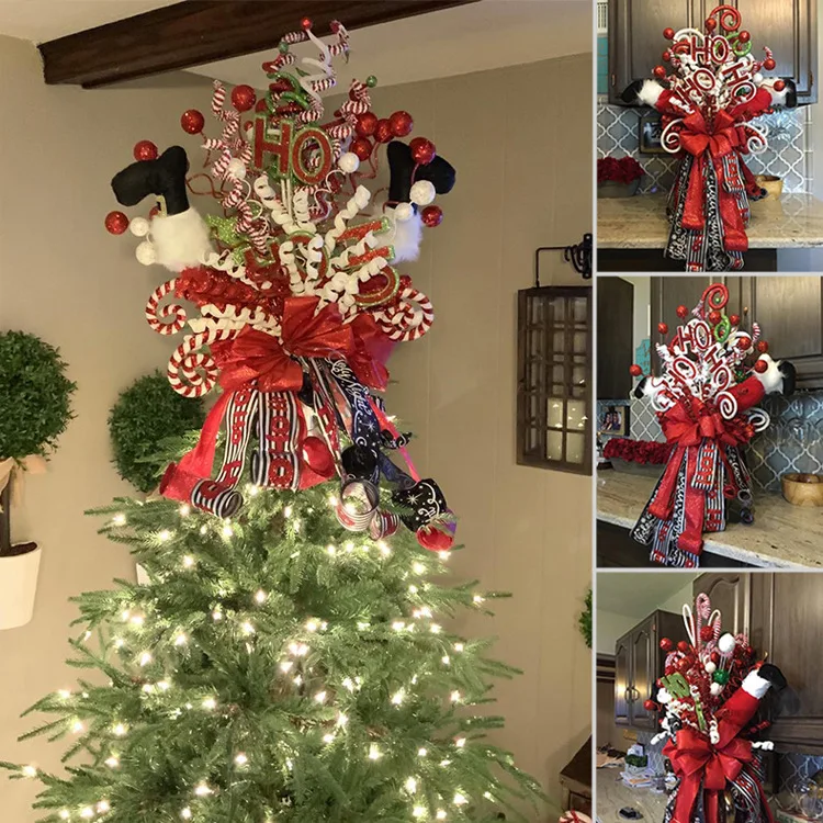

Christmas hanging doors and windows xmas tree decoration garland happy new year atmosphere flower ring