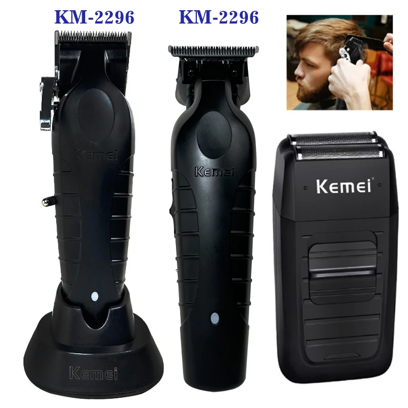 Kemei KM-2296 KM-2299 KM-1102 Professional Hair Clipper Kit Electric Shaver Male Hair Cutting Machine Men’s Trimmer Machine 4pcs 16mm electric drill pipe dredge spring cleaner adapter male and female connecting rod cleaner machine head connector