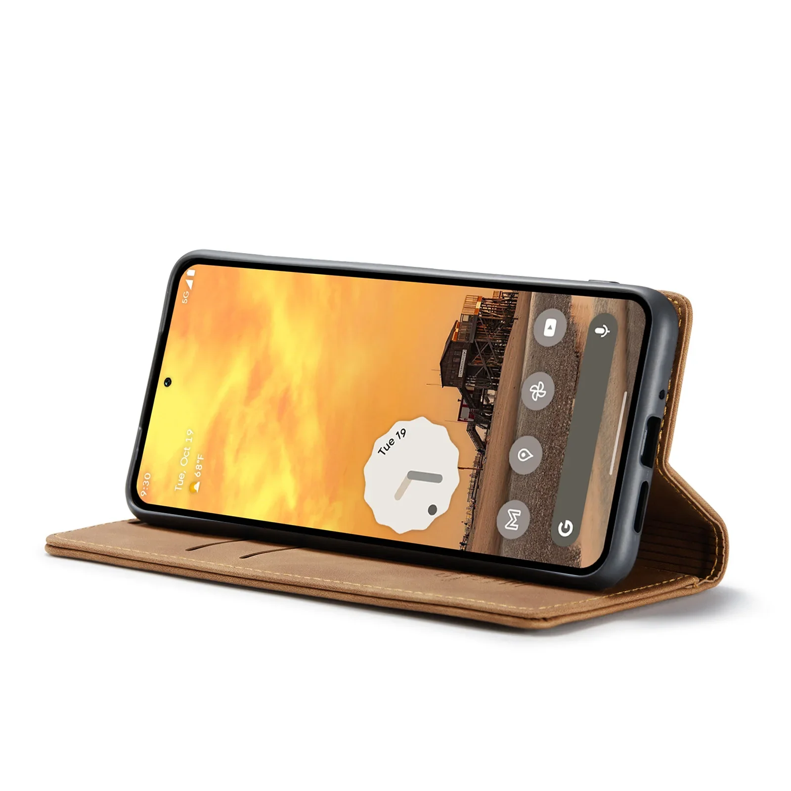 Magnetic Leather Wallet Case with Stand & Pocket