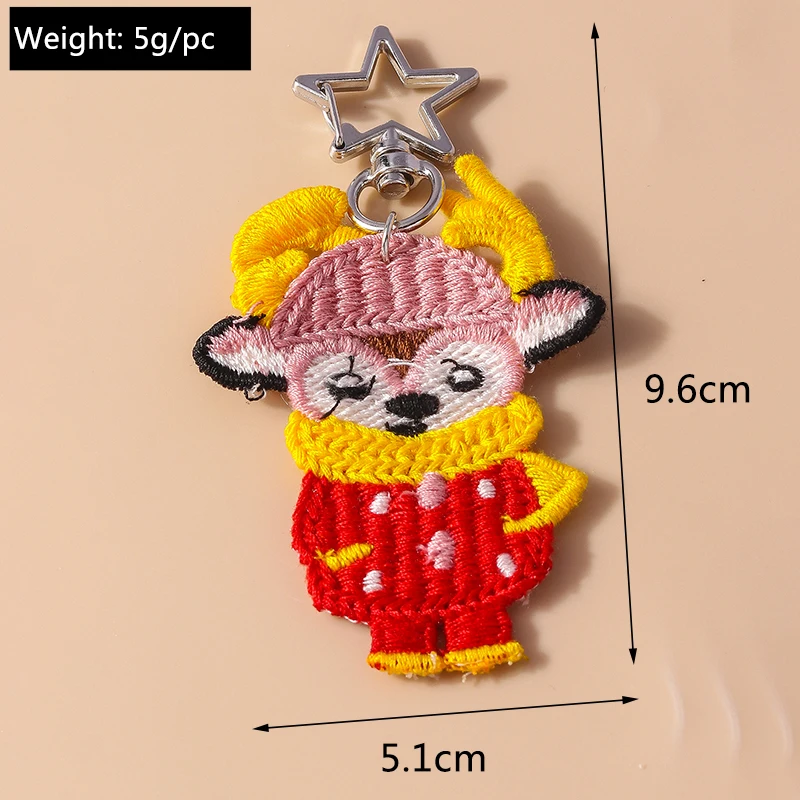 Niedlicher handgemachter gestrickter Cartoon-Tier-Bär-Welpen-Schlüsselanhänger, gehäkelter Elch, Schneemann, Schlüsselanhänger, Anhänger, Handtasche, Dekor, Schmuck, Geschenke – Detail 27