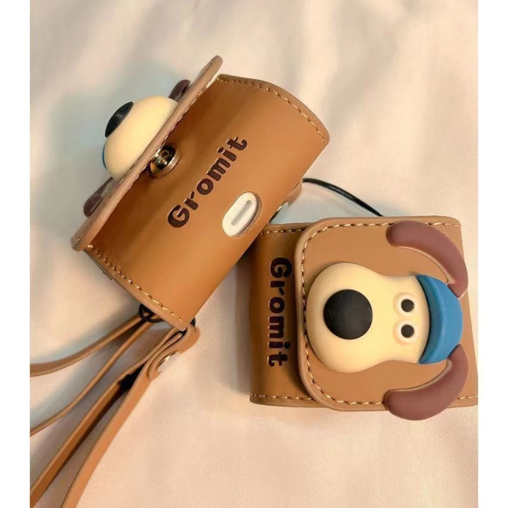 Cute Anime 3D Pilot Dog Cartoon Soft Leather Earphone Case For Airpods 3 Pro With Hand Strap Protective Cover For Airpods 1 2