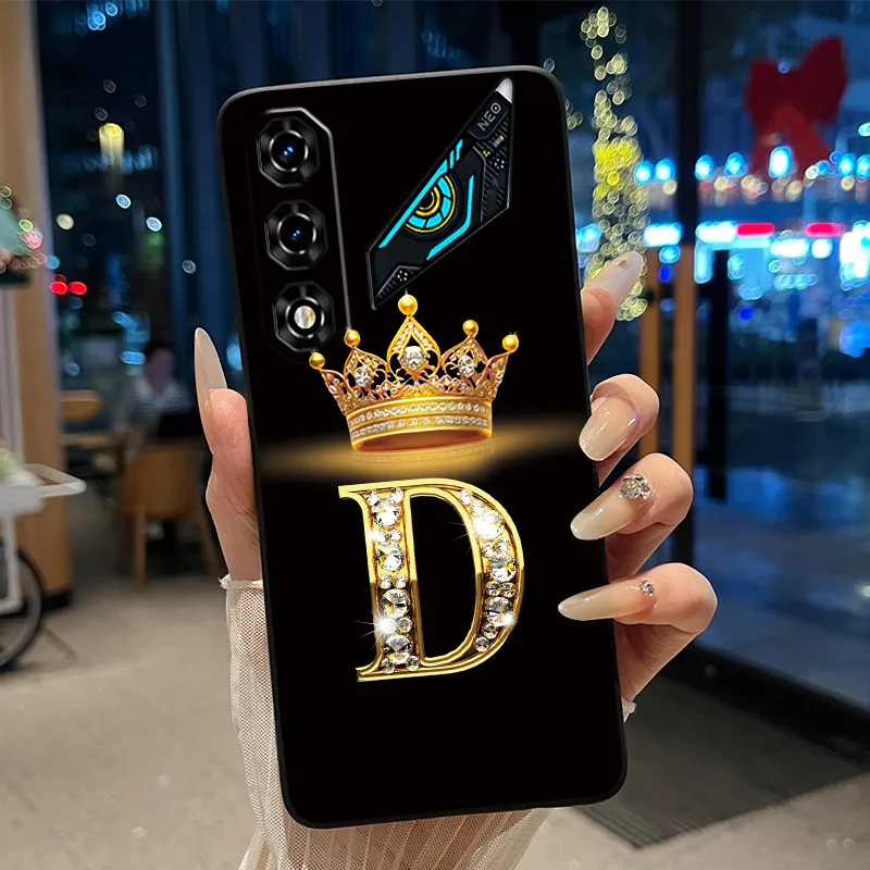 Newest Crown Letter Couple Phone Case - Soft Black Candy Shockproof Casing