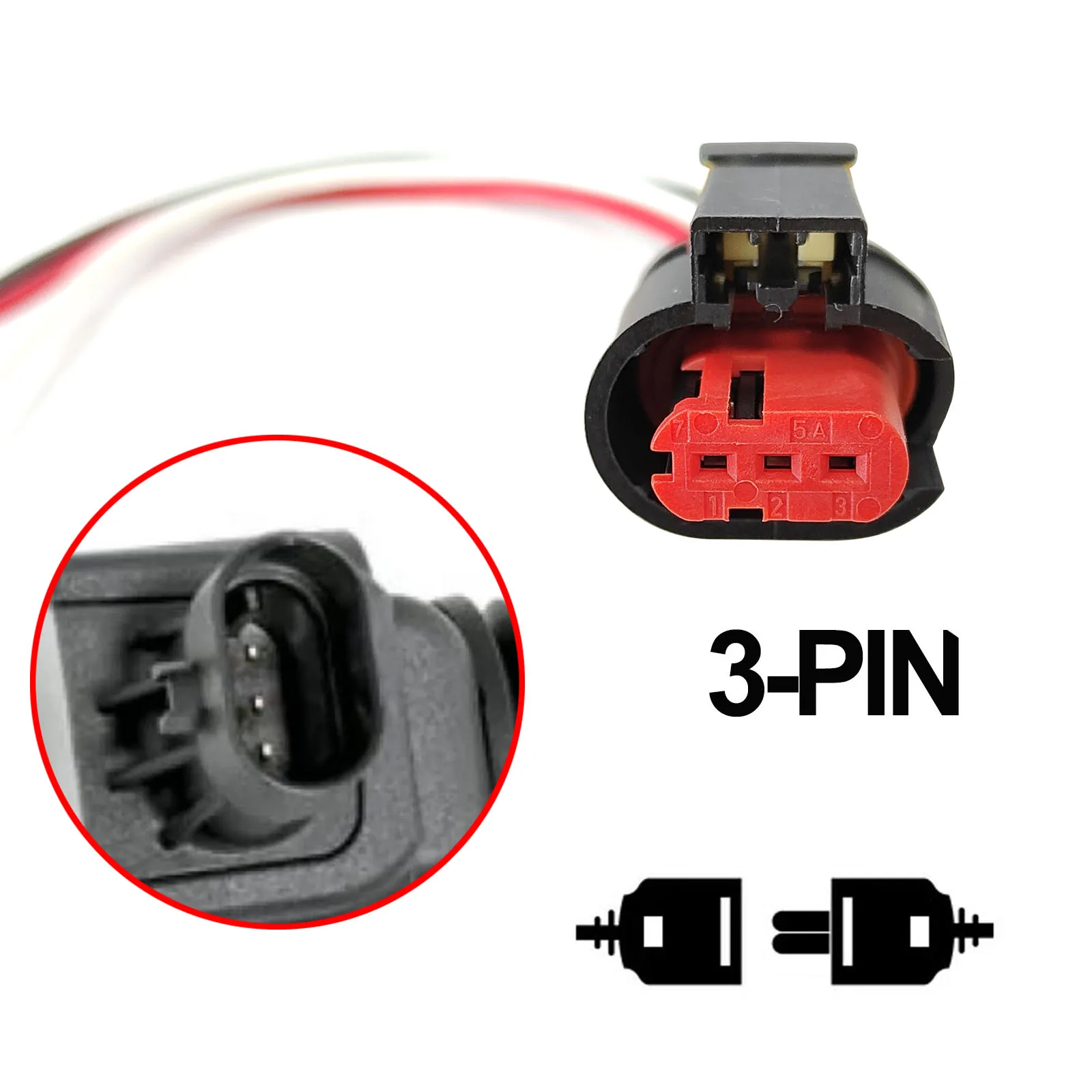 3-pins vrouwelijke motor bobine elektrische kabel stekker kabelboom 3-pins vrouwelijke motor bobine elektrische kabel stekker kabelboom