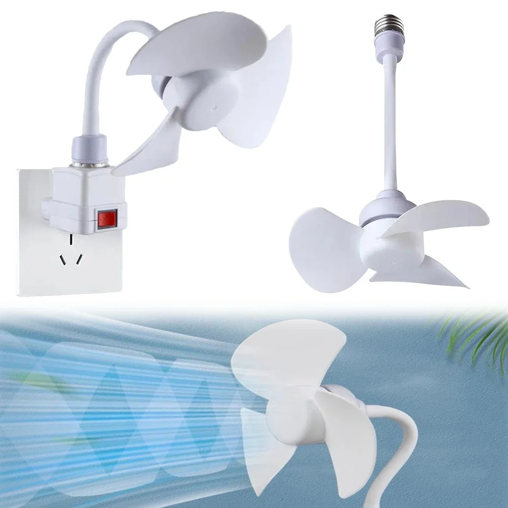 Indoor Ceiling Fan Light E27 Base/USB Light Bulb Fan with Socket Hose Extender Small Ceiling Fan Light for Kitchen Room 2