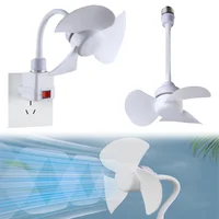 Indoor Ceiling Fan Light E27 Base/USB Light Bulb Fan with Socket Hose Extender Small Ceiling Fan Light for Kitchen Room 2